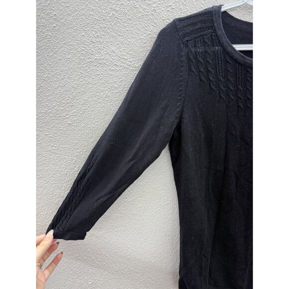 H&M Womens Shirt Size Small Black 3/4 Sleeve Round Neck Sweater - Picture 2 of 9